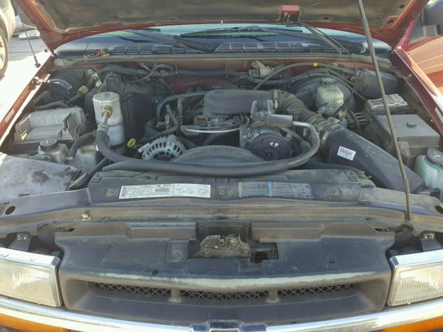 1GCCS19W528186076 - 2002 CHEVROLET S TRUCK S1 BURGUNDY photo 7