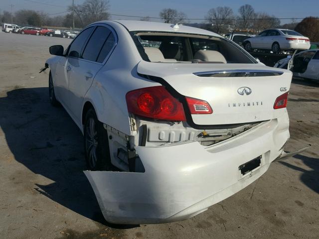 JN1DV6AP7BM830149 - 2011 INFINITI G25 BASE WHITE photo 3