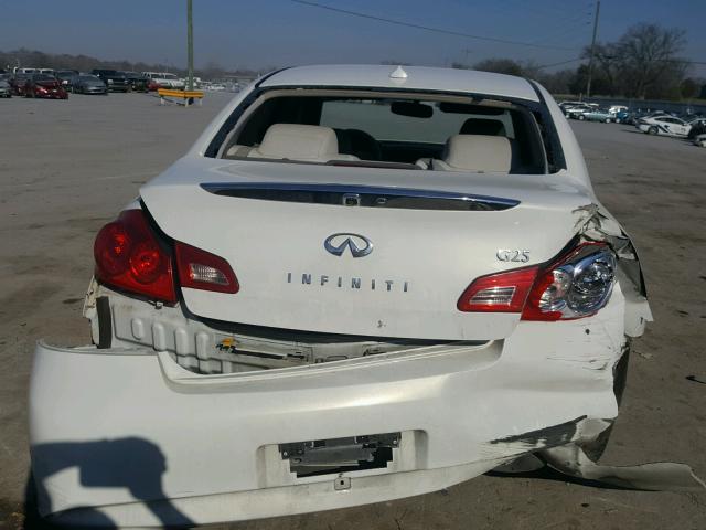 JN1DV6AP7BM830149 - 2011 INFINITI G25 BASE WHITE photo 9