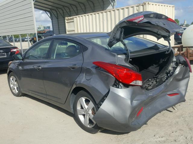 5NPDH4AEXDH288064 - 2013 HYUNDAI ELANTRA GL GRAY photo 3