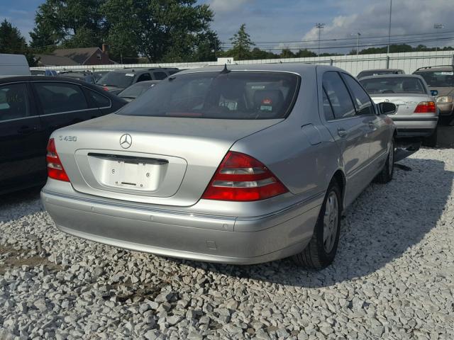 WDBNG70J92A285182 - 2002 MERCEDES-BENZ S 430 SILVER photo 4