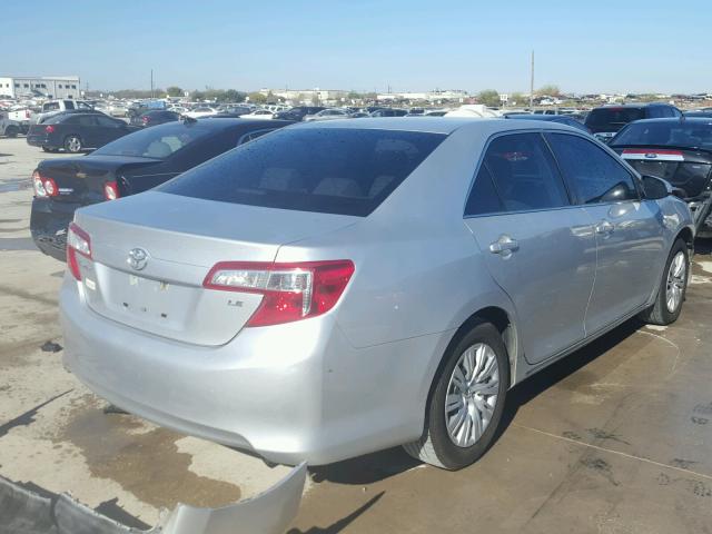 4T4BF1FK2DR300144 - 2013 TOYOTA CAMRY L SILVER photo 4