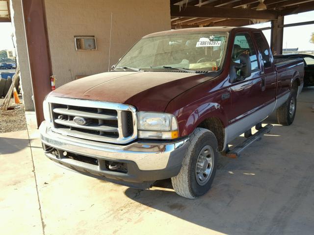 1FTNX20L34EB13036 - 2004 FORD F250 SUPER MAROON photo 2