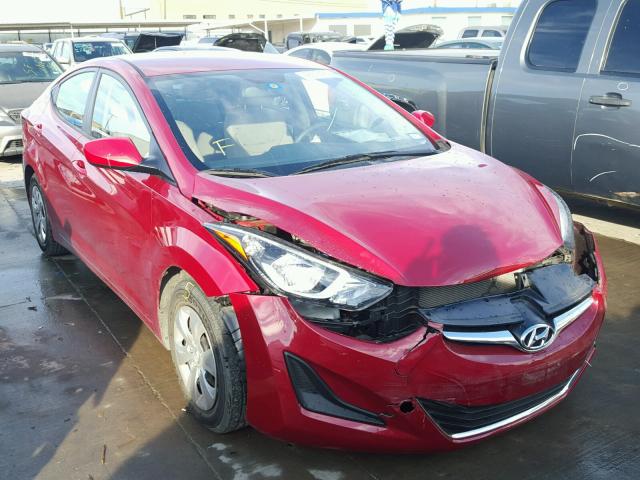 KMHDH4AE4GU648502 - 2016 HYUNDAI ELANTRA SE RED photo 1