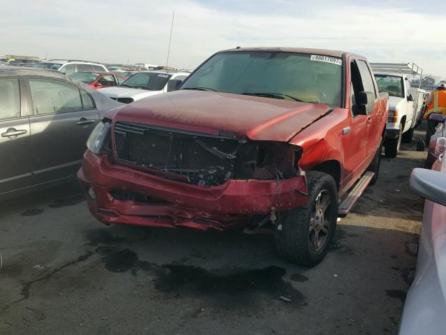 1FTPW12507KB02537 - 2007 FORD F150 SUPER RED photo 2