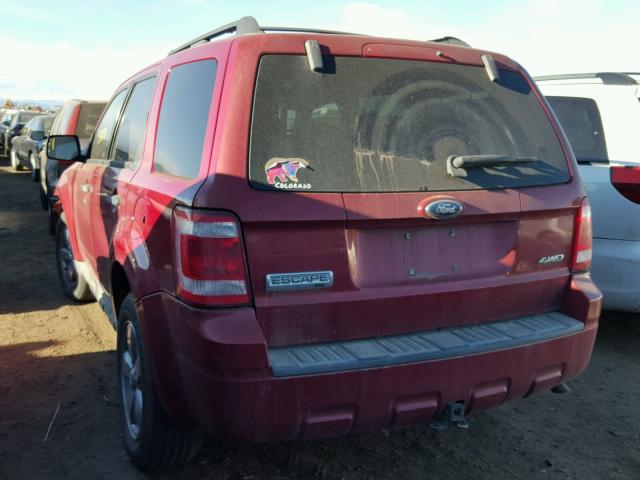 1FMCU93G29KB29577 - 2009 FORD ESCAPE XLT RED photo 3