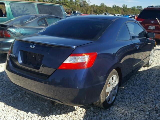 2HGFG12687H539521 - 2007 HONDA CIVIC LX BLUE photo 4