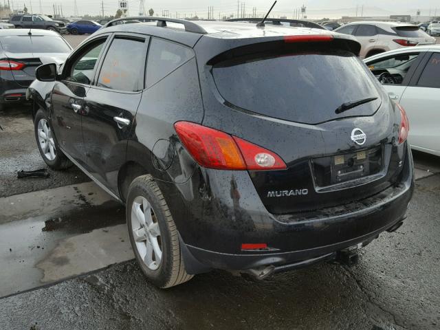 JN8AZ18UX9W106915 - 2009 NISSAN MURANO S BLACK photo 3