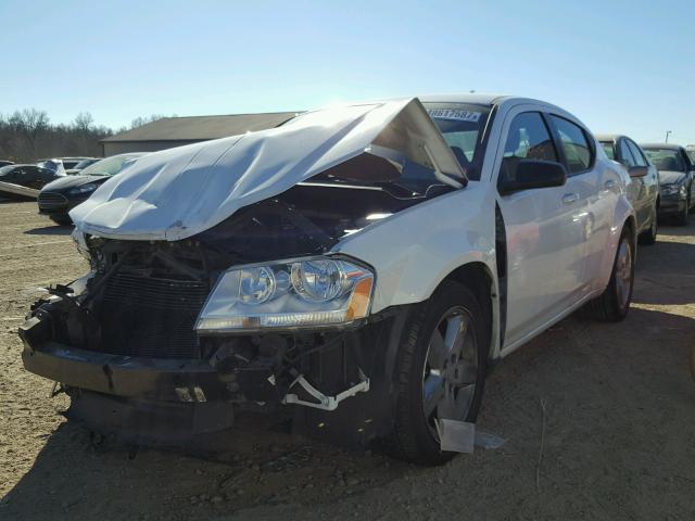 1C3CDZABXDN724944 - 2013 DODGE AVENGER SE WHITE photo 2