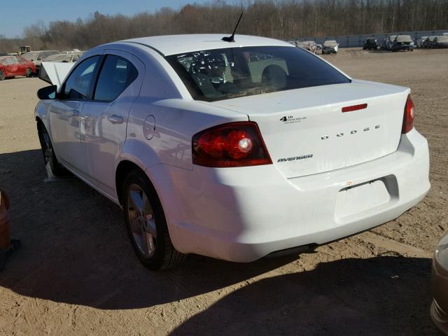 1C3CDZABXDN724944 - 2013 DODGE AVENGER SE WHITE photo 3