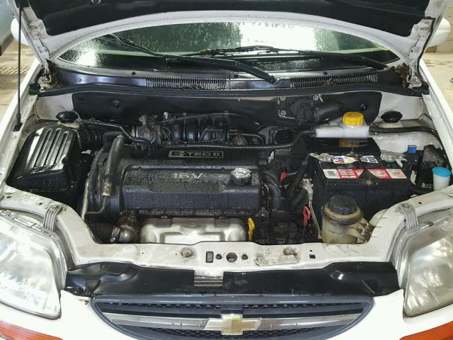 KL1TD62625B318291 - 2005 CHEVROLET AVEO BASE Ақ фото 7