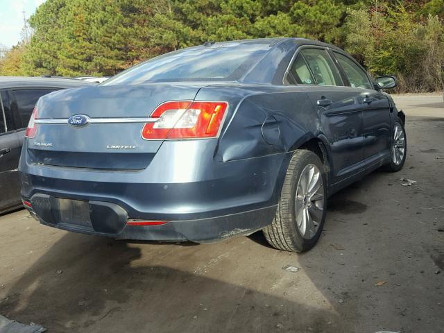 1FAHP2FW0AG115444 - 2010 FORD TAURUS LIM BLUE photo 4