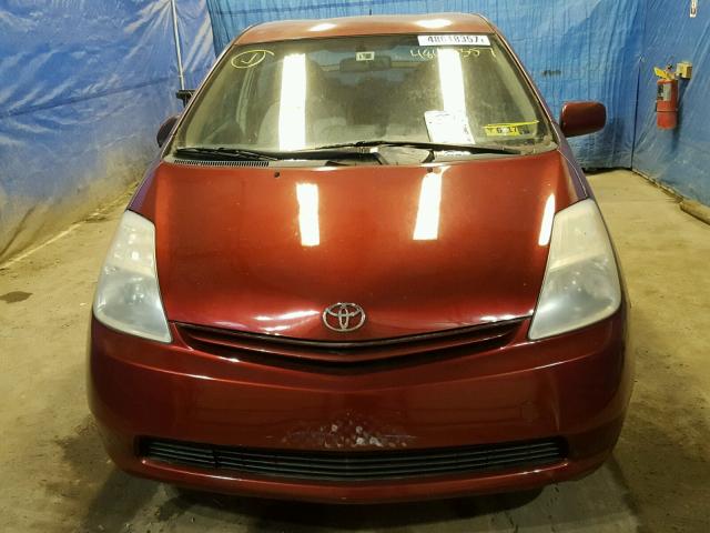 JTDKB22U540020376 - 2004 TOYOTA PRIUS MAROON photo 9