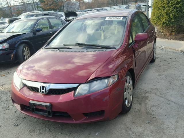 2HGFA16549H364920 - 2009 HONDA CIVIC LX MAROON photo 2