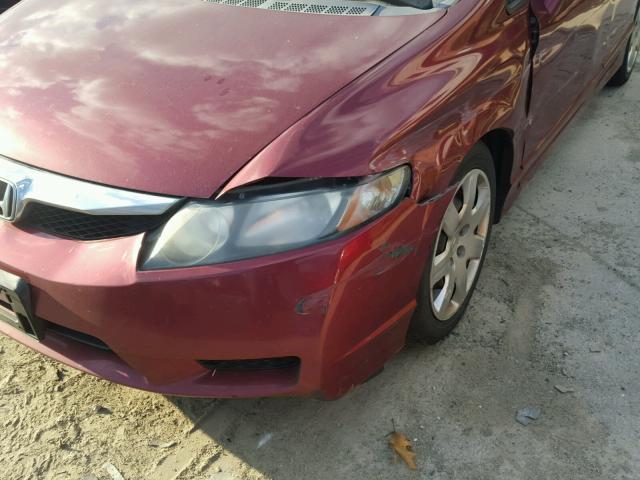 2HGFA16549H364920 - 2009 HONDA CIVIC LX MAROON photo 9