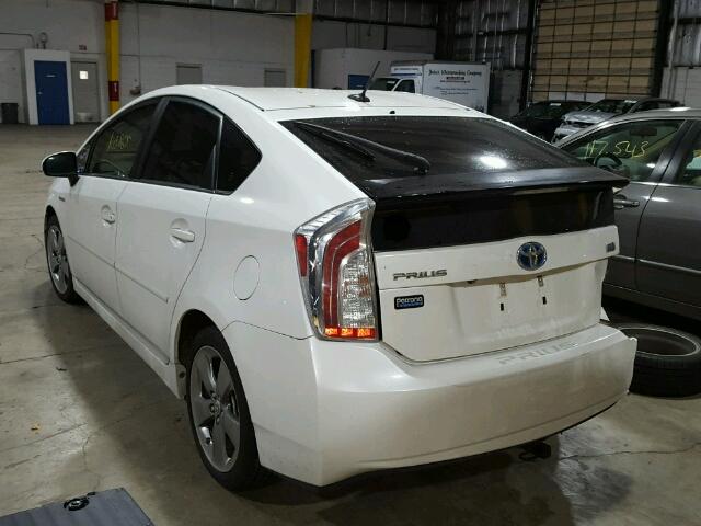 JTDKN3DU1D5605016 - 2013 TOYOTA PRIUS WHITE photo 3