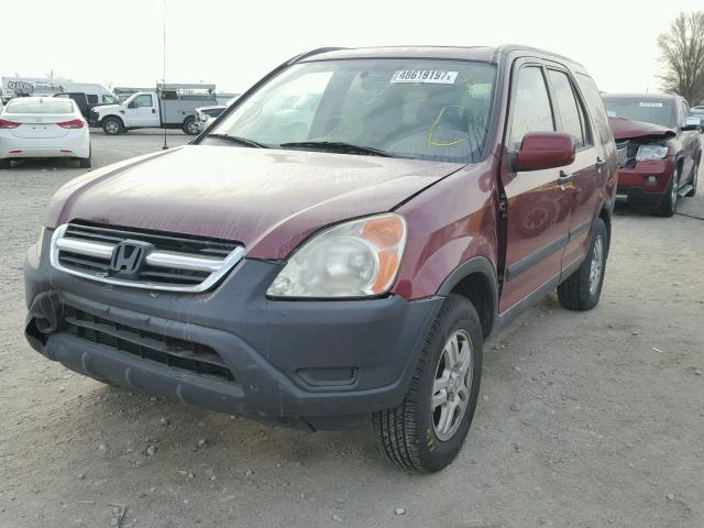 JHLRD78882C066279 - 2002 HONDA CR-V EX MAROON photo 2