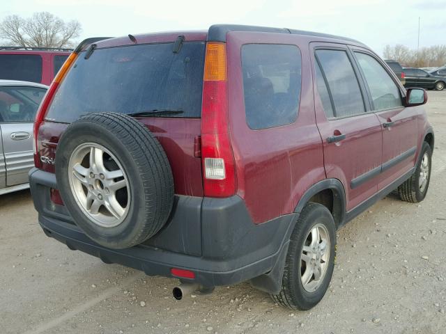 JHLRD78882C066279 - 2002 HONDA CR-V EX MAROON photo 4