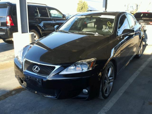 JTHBF5C24B5133916 - 2011 LEXUS IS 250 BLACK photo 2