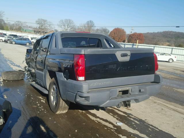 3GNEK13T82G221072 - 2002 CHEVROLET AVALANCHE BLACK photo 3