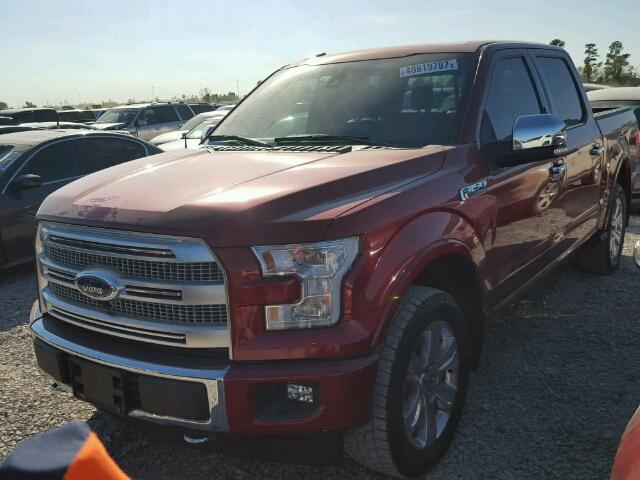 1FTEW1EFXHFB21151 - 2017 FORD F150 SUPER RED photo 2