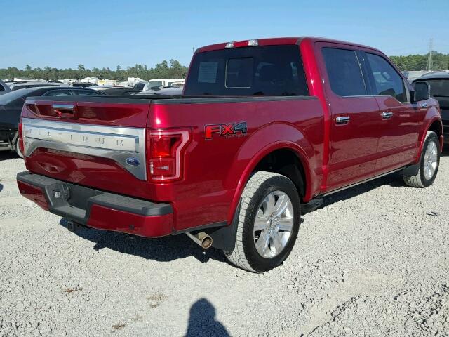 1FTEW1EFXHFB21151 - 2017 FORD F150 SUPER RED photo 4