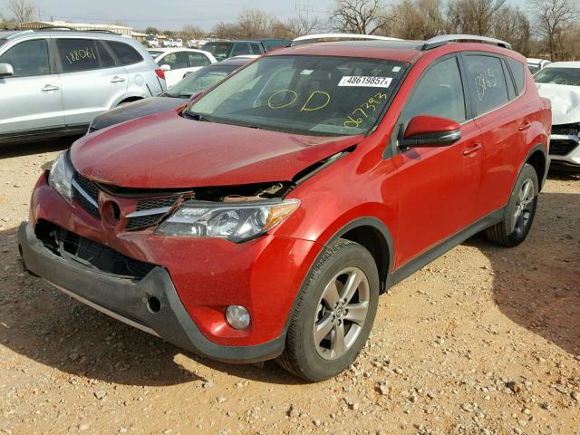 JTMWFREV0FD067393 - 2015 TOYOTA RAV4 XLE RED photo 2