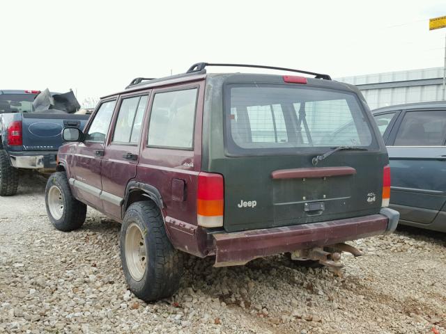 1J4FF48S71L574868 - 2001 JEEP CHEROKEE S MAROON photo 3