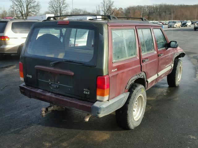 1J4FF48S71L574868 - 2001 JEEP CHEROKEE S MAROON photo 4