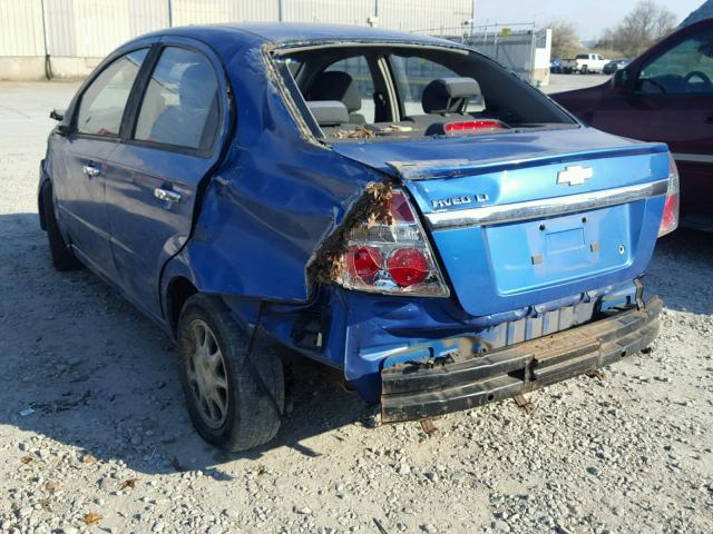 KL1TG56E79B665558 - 2009 CHEVROLET AVEO LT BLUE photo 3