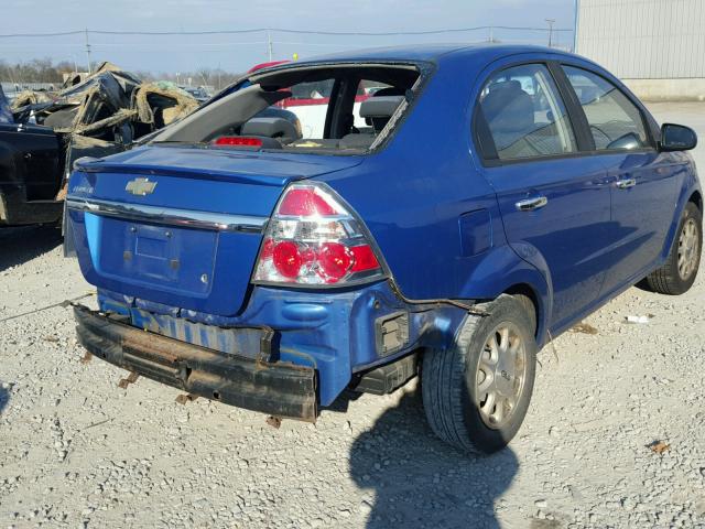 KL1TG56E79B665558 - 2009 CHEVROLET AVEO LT BLUE photo 4