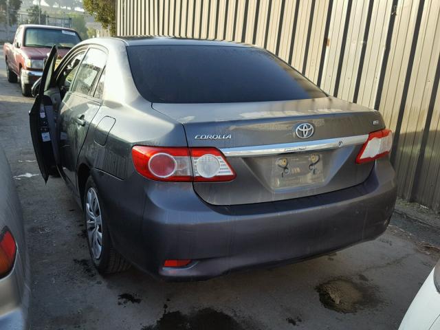 2T1BU4EE1CC807534 - 2012 TOYOTA COROLLA BA GRAY photo 3