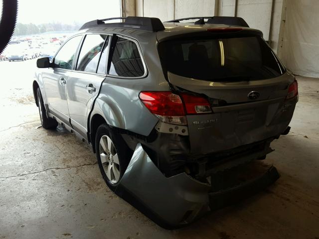 4S4BRDLC6B2417279 - 2011 SUBARU OUTBACK 3. GRAY photo 3