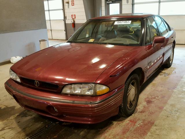 1G2HY5215P1262295 - 1993 PONTIAC BONNEVILLE BURGUNDY photo 2