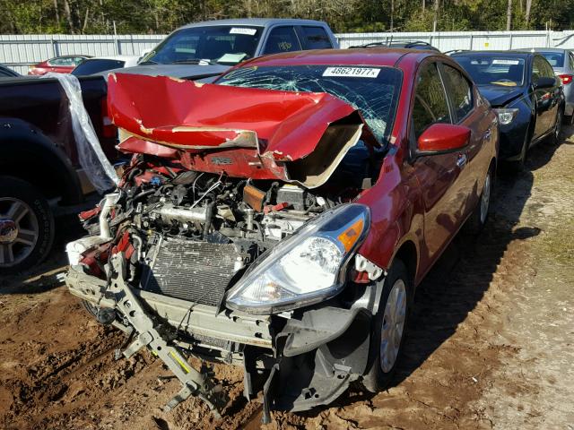 3N1CN7AP9FL816724 - 2015 NISSAN VERSA S RED photo 2