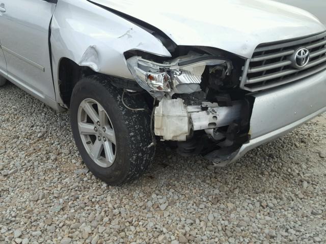 5TDKK3EH7AS022045 - 2010 TOYOTA HIGHLANDER SILVER photo 9