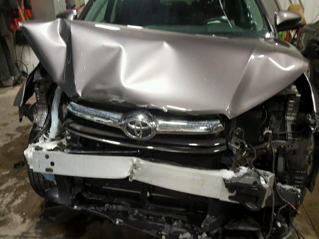 5TDJKRFH7FS129911 - 2015 TOYOTA HIGHLANDER GRAY photo 9