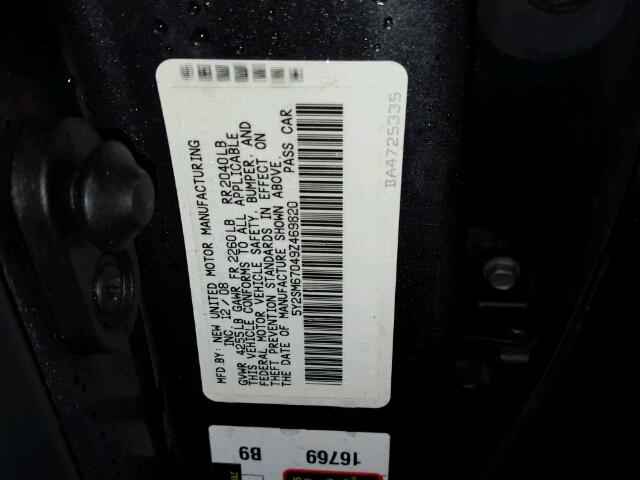 5Y2SM67049Z469820 - 2009 PONTIAC VIBE GRAY photo 10