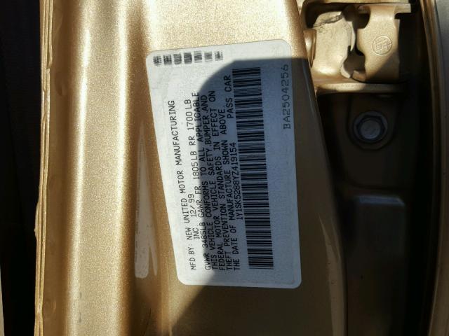 1Y1SK5288YZ419154 - 2000 CHEVROLET GEO PRIZM Қоңыр фото 10