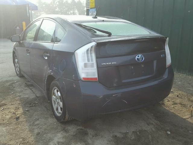 JTDKN3DU1A0165131 - 2010 TOYOTA PRIUS GRAY photo 3