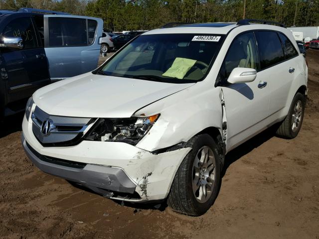 2HNYD28268H545131 - 2008 ACURA MDX WHITE photo 2