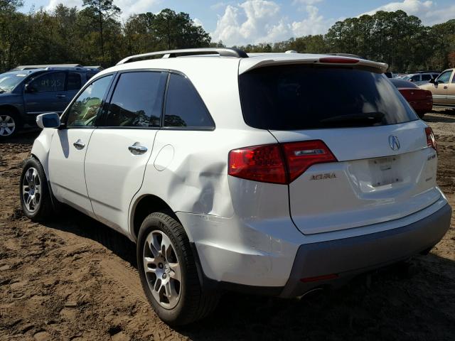 2HNYD28268H545131 - 2008 ACURA MDX WHITE photo 3