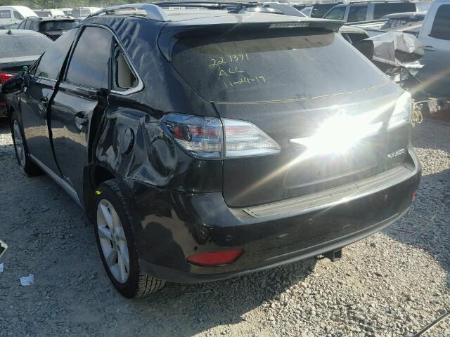 2T2ZK1BA9CC078506 - 2012 LEXUS RX 350 BLACK photo 3