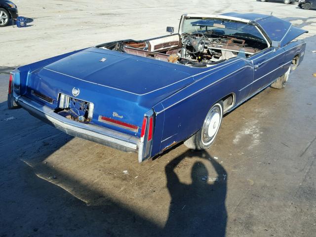 6L67S6O242014 - 1976 CADILLAC ELDORADO BLUE photo 4