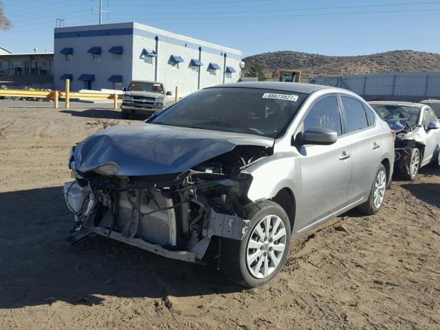 3N1AB7AP7EY248815 - 2014 NISSAN SENTRA S GRAY photo 2