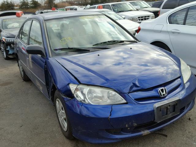 2HGES16395H511203 - 2005 HONDA CIVIC DX V BLUE photo 1