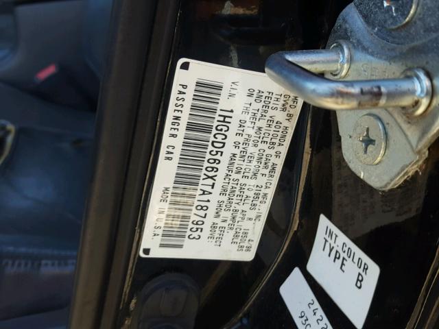 1HGCD566XTA187953 - 1996 HONDA ACCORD EX 黑色 照片 10