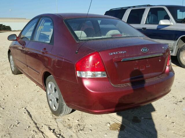 KNAFE121775404592 - 2007 KIA SPECTRA EX MAROON photo 3