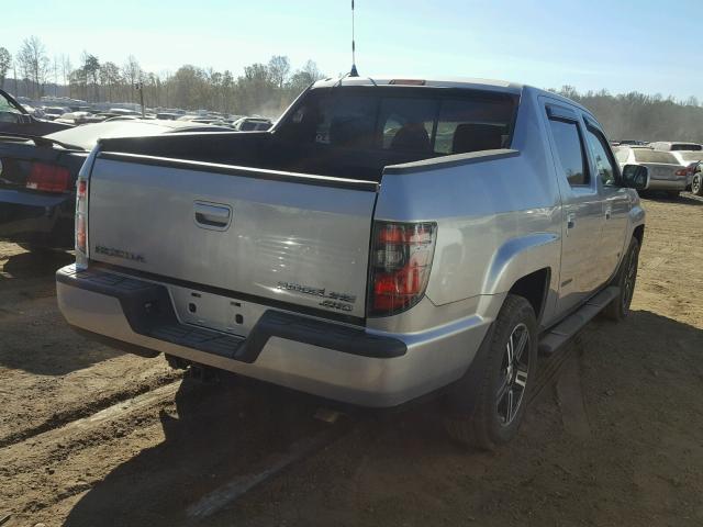 5FPYK1F75CB456130 - 2012 HONDA RIDGELINE SILVER photo 4