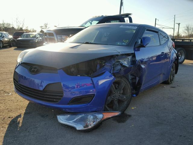 KMHTC6AD3CU071355 - 2012 HYUNDAI VELOSTER B BLUE photo 2